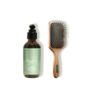 Agave Bamboo Paddle Brush & Healing Oil